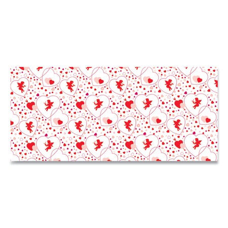 Pacon Corobuff Corrugated Paper Roll, 48" x 25 ft, Cupids Hearts 12111